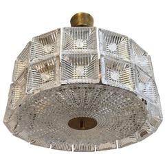 Orrefors Carl Fagerlund 1960s Crystal Flush Pendant 11