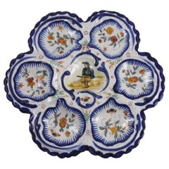 19th Century French Faience Breton Oyster Plate