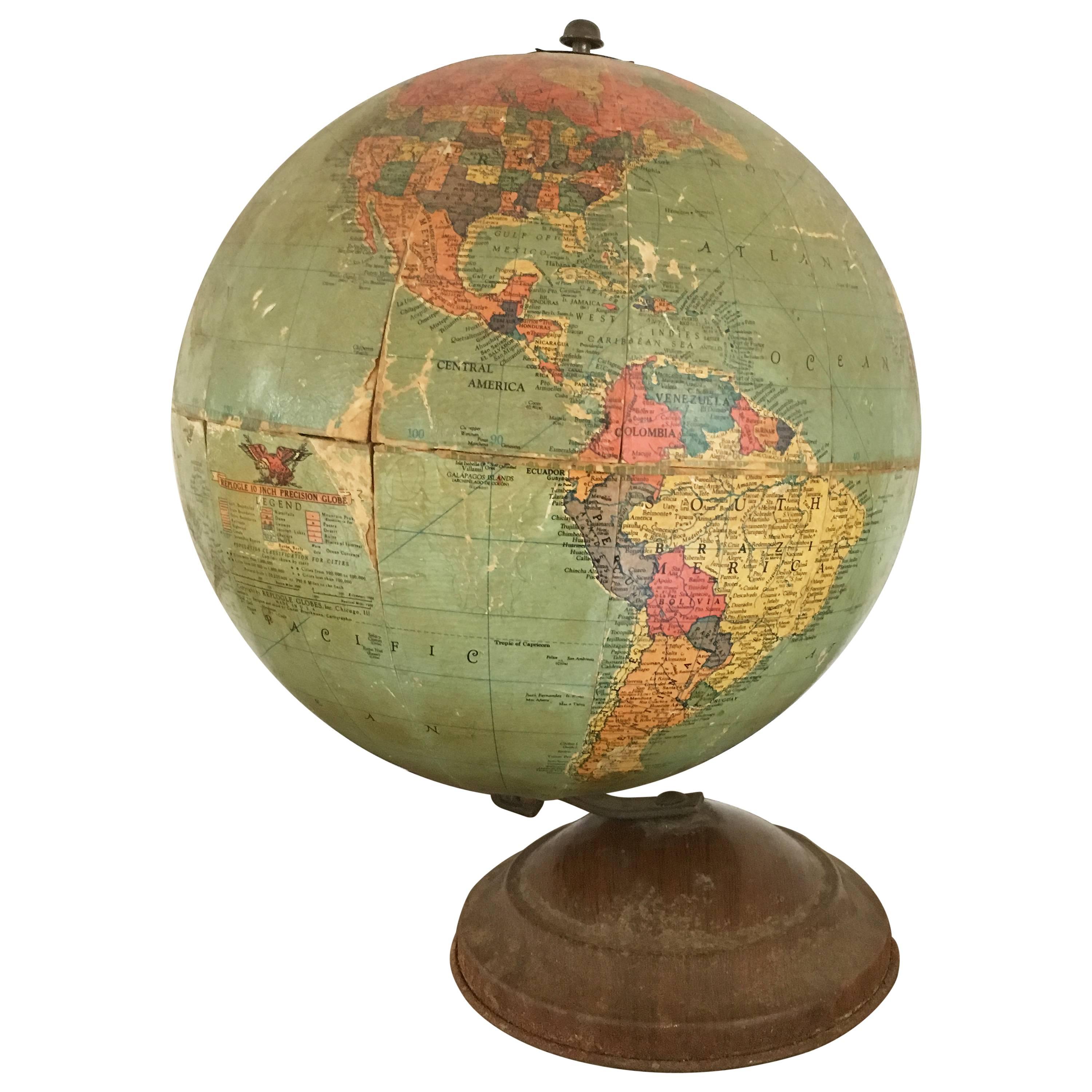 Vintage Replogle 10-Inch Globe, circa 1940 For Sale at 1stDibs 