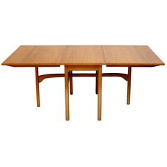 1960s Mid-Century Modern Brown Saltman Ribbon Mahogany Drop-Leaf Dining Table