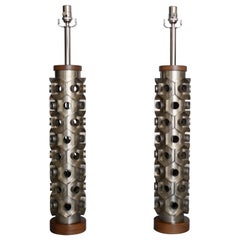 Pair of Industrial Cutters as Table Lamps