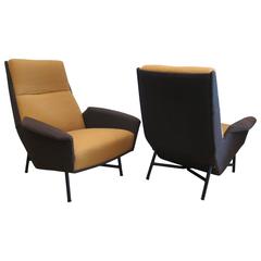 Mid-Century Modern French Lounge Chairs by Claude Delor