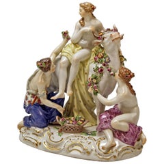 Antique Meissen Stunning Figurine Group the Rape of Europe by Kaendler, circa 1860