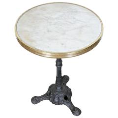 French Parisian Bistro Table with Marble Top