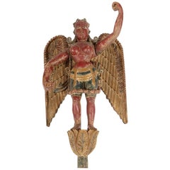 Antique Statue of a Winged Hindu Female Deity