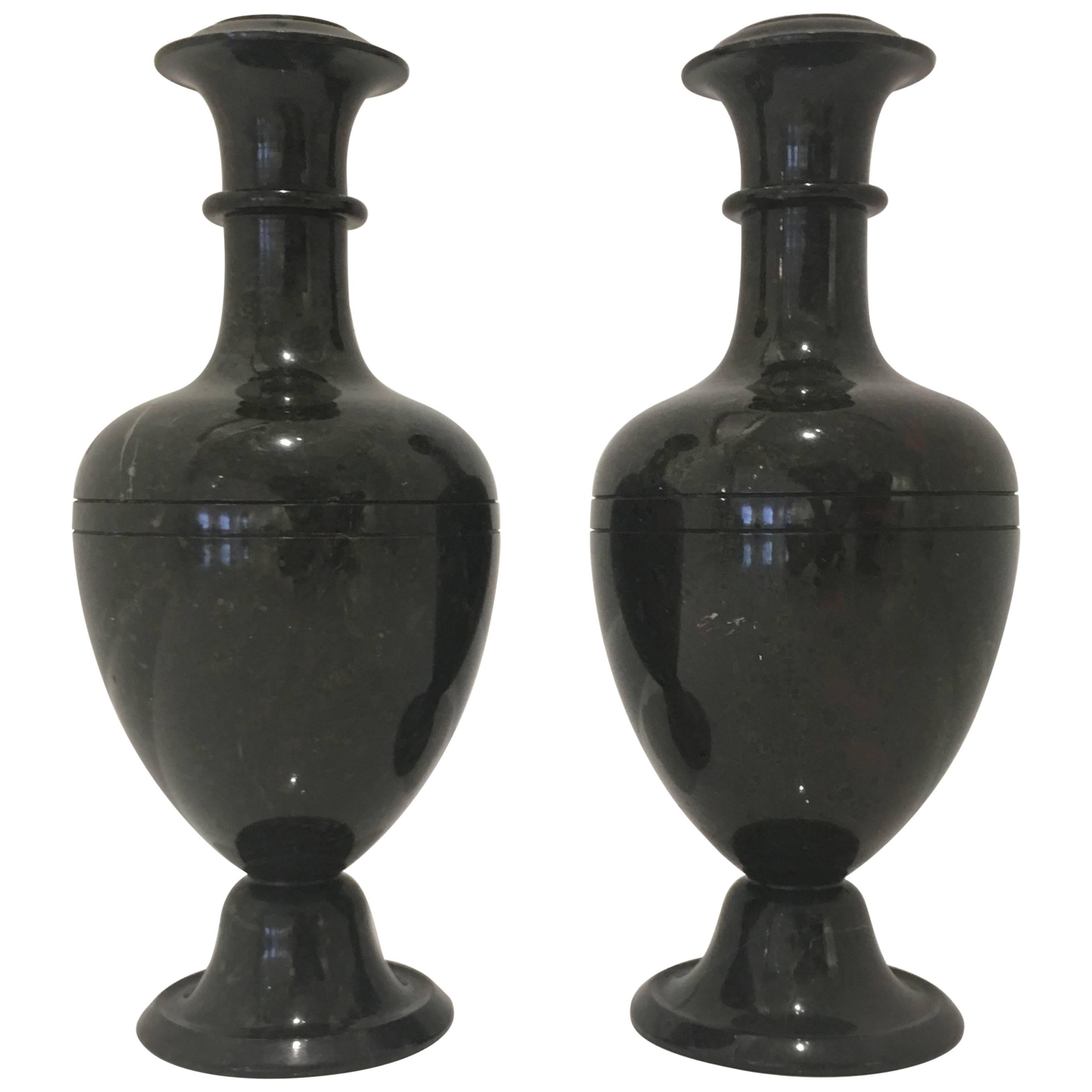 Pair of Large Russian Bloodstone Vases For Sale