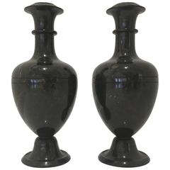 Pair of Large Russian Bloodstone Vases