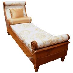 Magnificent Charles X Daybed in Antique Linen Upholstery