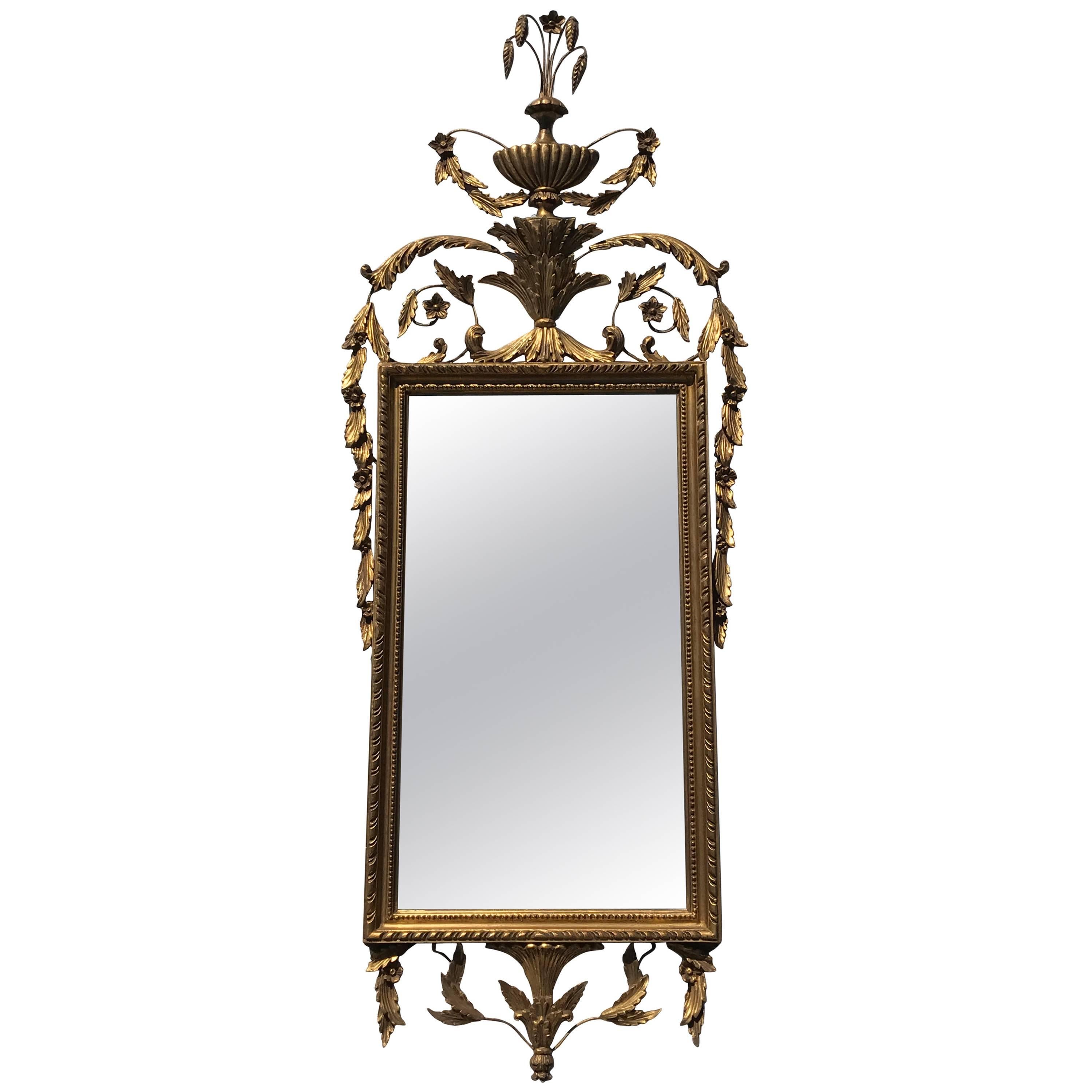Labarge Attributed Gold Leafed Hollywood Regency Wall Mirror