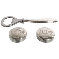 Vintage Sterling Perrier Bottle Opener and Caps by Cartier