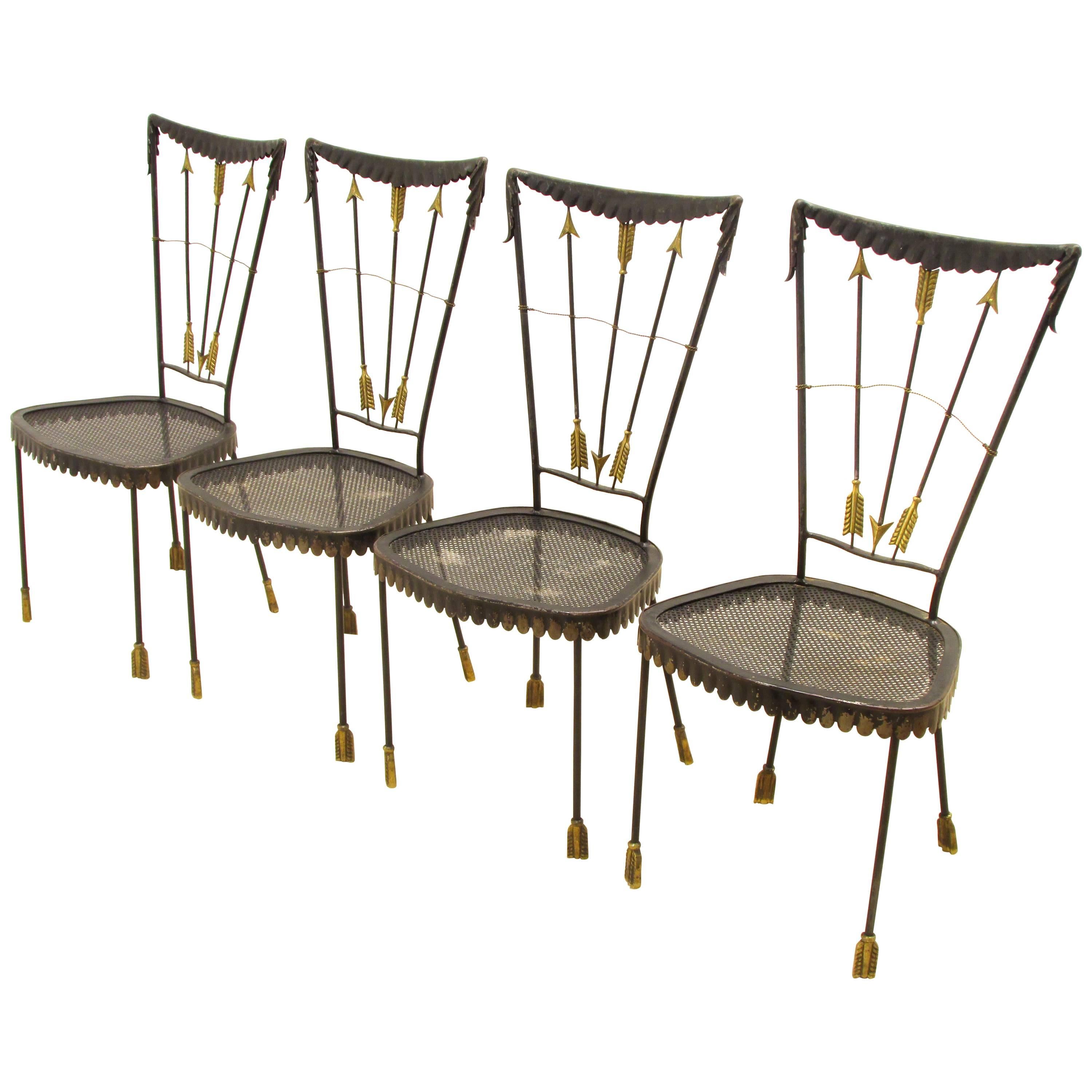 Set of Four Arrow Chairs by Tomaso Buzzi For Sale