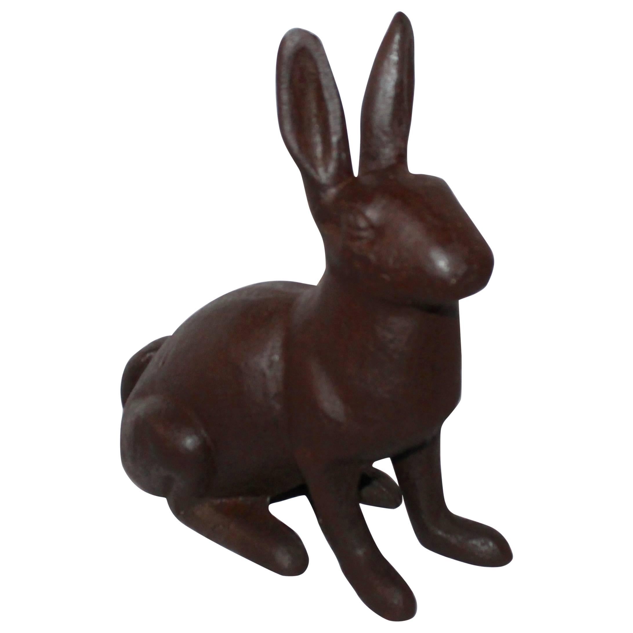 19th Century Cast Iron Rabbit Garden Ornament