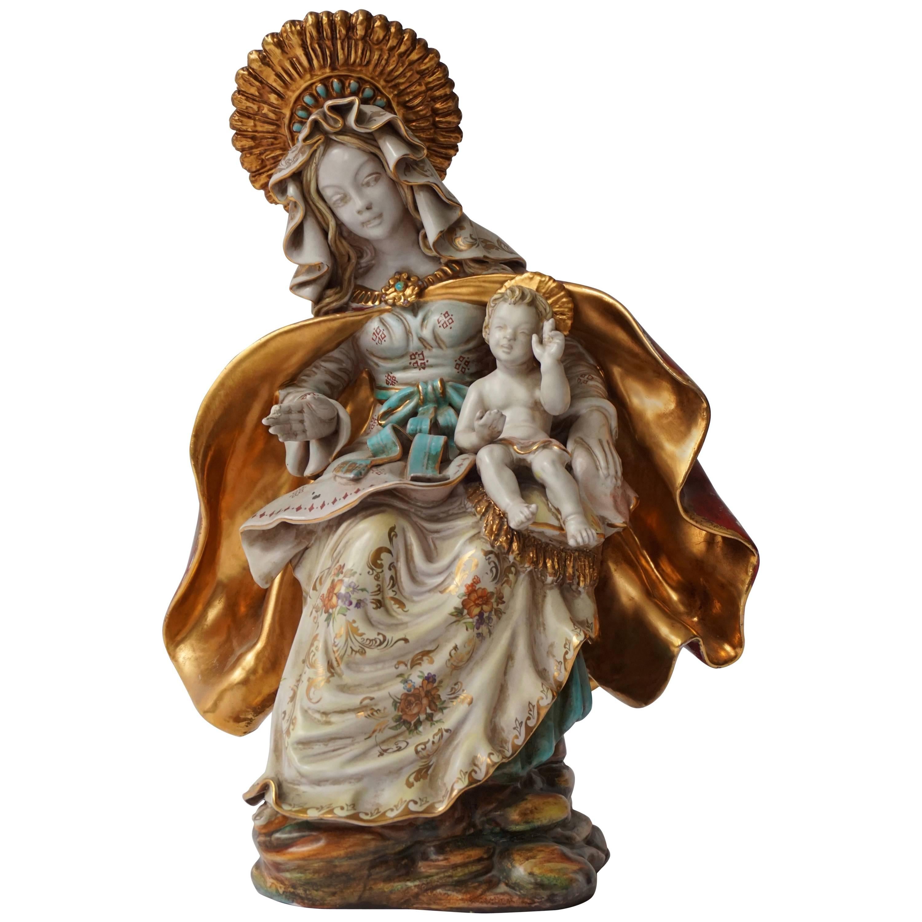 Rare Italian Porcelain Madonna and Child by Paolo Marioni