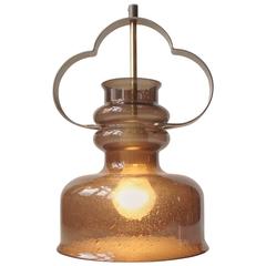 Orrefors 'Three Clover' Pendant Lamp in Smoke Glass, 1960s Swedish, Mid-Century 7