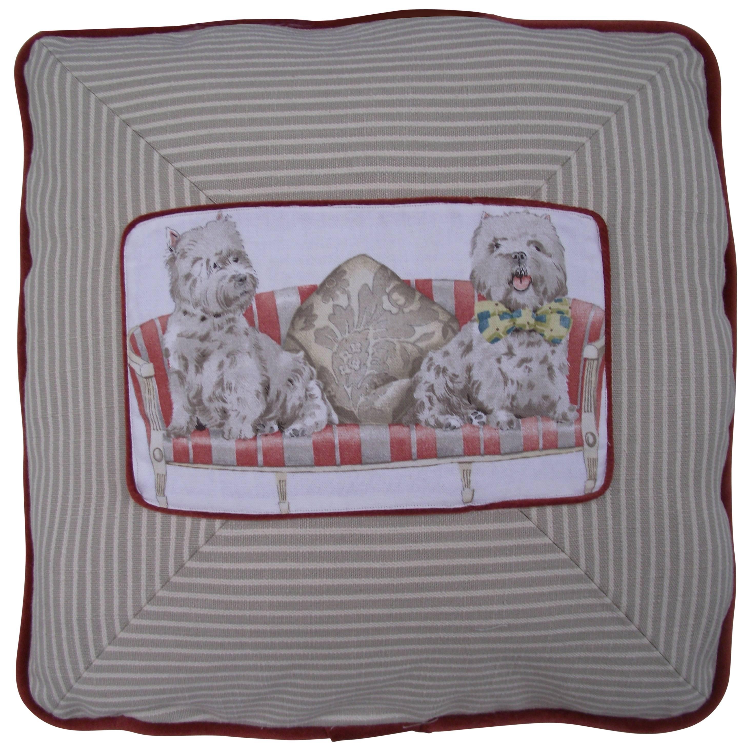 Dog or Pet Pillow in Novelty fabric, Unusual Pillow For Sale