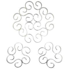 Vintage Christofle Gallia Arabesque Trivet Set, Made in France