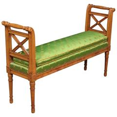 20th Century French Bench with Fabric Cushion