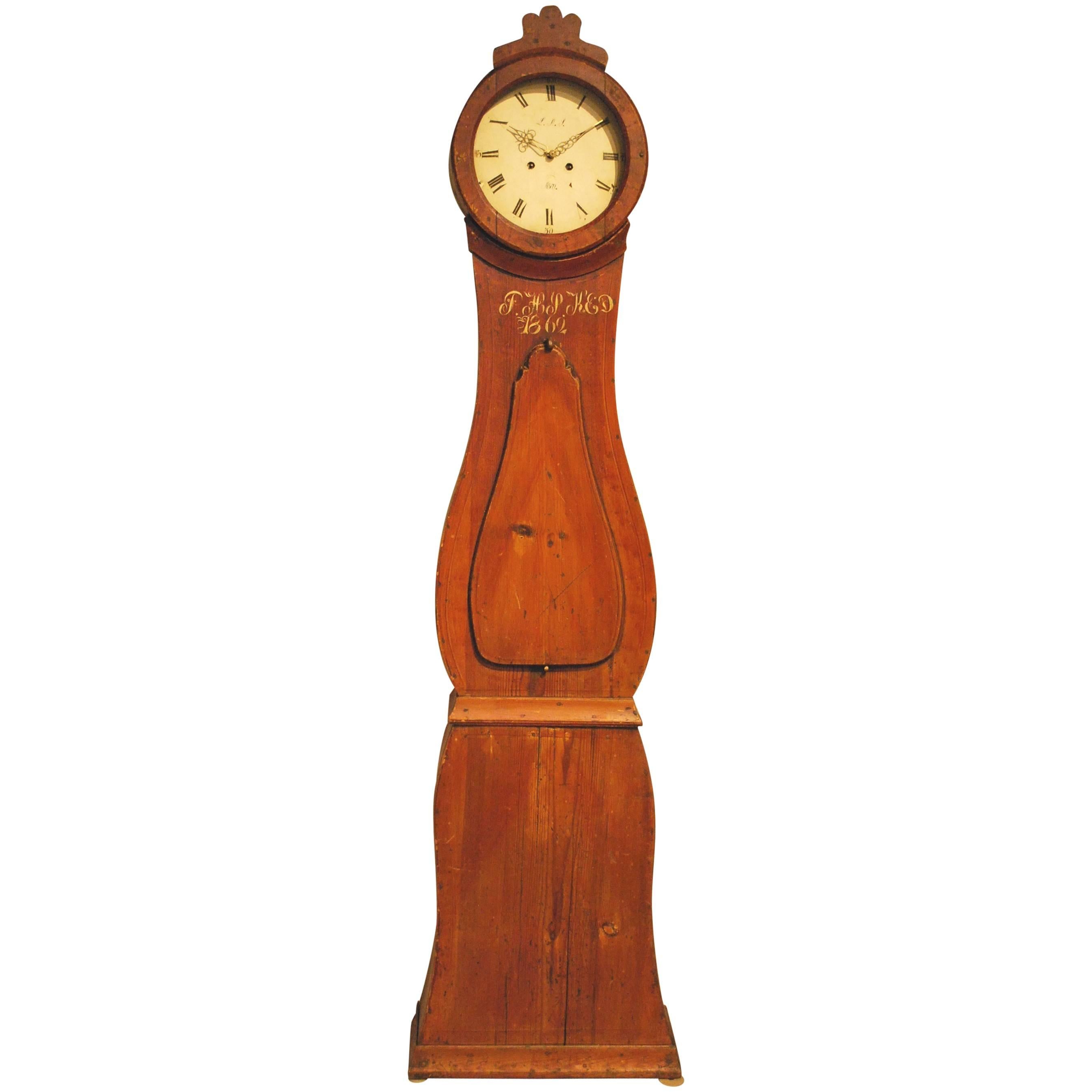 Swedish Mora Wedding Clock in Original Condition, Anno 1862 For Sale