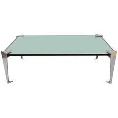 Aluminium and Mirror Top Coffee Table from 1980