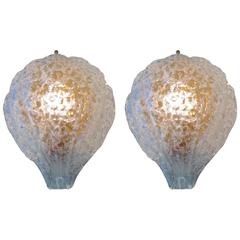 Pair of Murano Shell Sconces