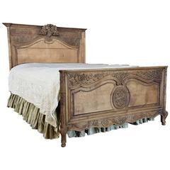 Antique 19th Century Country French Normandie Queen Bed