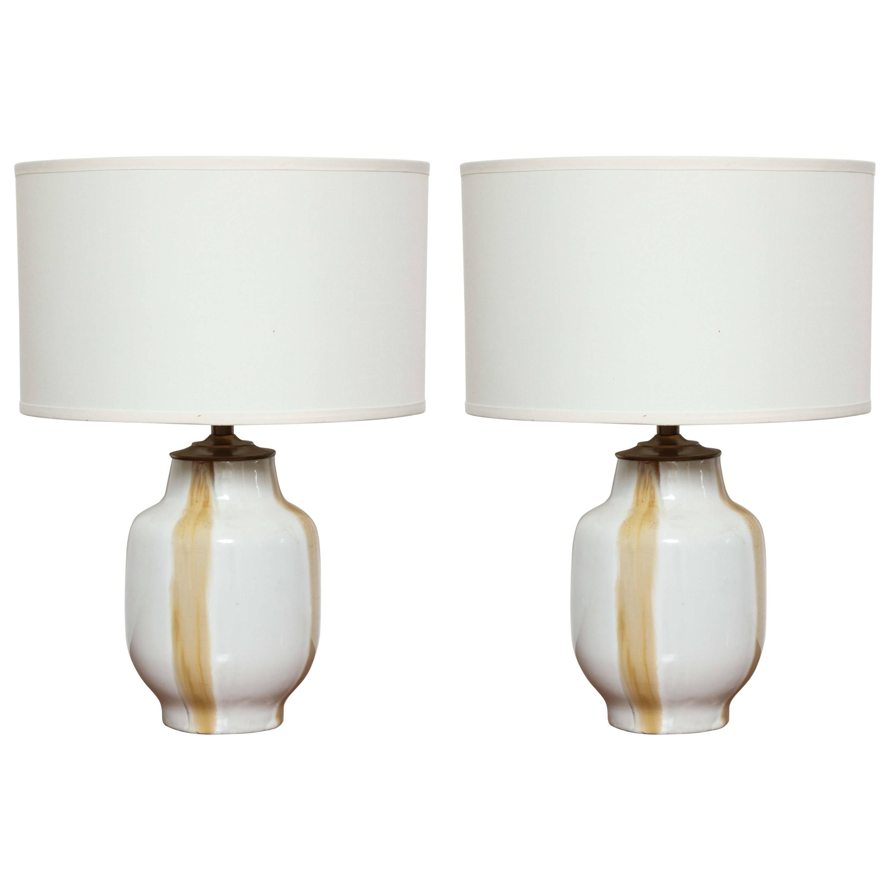 Petite Pair of Ceramic For Sale