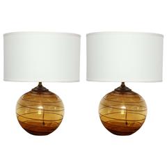 Beautiful Pair of Murano Spheres