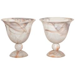 Beautiful Pair of Empire Murano Glass Urns