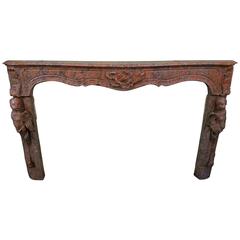 18th Century French Carved Marble Fireplace Surround