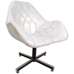 Mid-Century Modern Tufted Swivel Lounge Chair