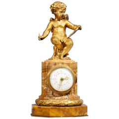 Antique French Empire Cherub Clock Mantle Clocks Ormolu, 1890