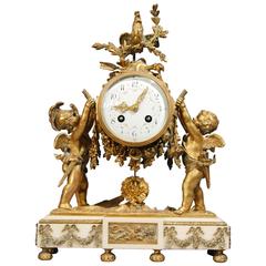 Antique Louis XVI Mantle Clock Ormolu Cherub