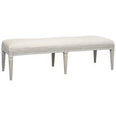 Antique Swedish Painted Gustavian Bench, Mid-19th Century 12
