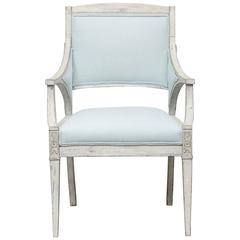 Antique Swedish Painted Gustavian  Armchair, Early 19th Century