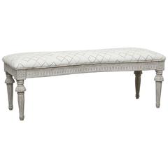 Antique Swedish Hour Glass Shaped Bench, Mid-19th Century