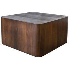 Paul Mayen Walnut Rounded Cube Coffee Table