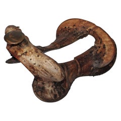 19th Century Leather Covered Wood Saddle Tree Form