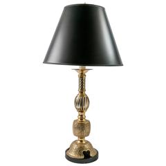 Midcentury Brass Chinoiserie Table Lamp