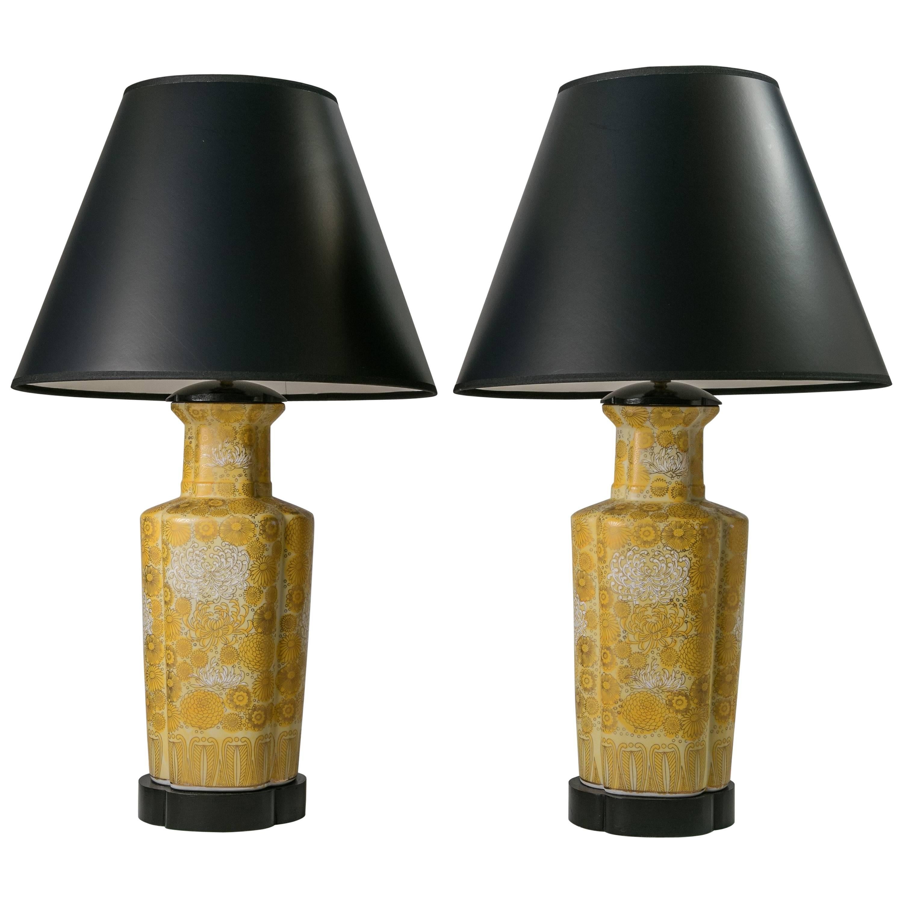 Chinoiserie Table Lamps, 1960s Pair For Sale