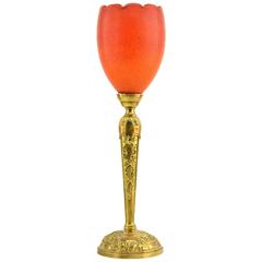 Andre Delatte French Art Deco Bronze Tulip Table Lamp, 1920s 7