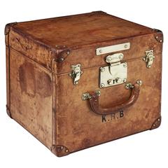 Antique Louis Vuitton 'Top Hat' Trunk Humidor in Natural Leather, 1910