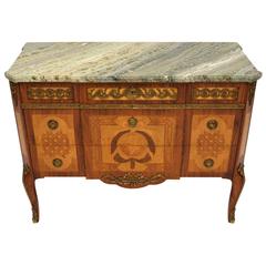 Antique Swedish Marble-Top Commode Chest