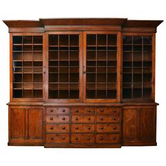 Victorian Mahogany Bookcase with Bank of Drawers