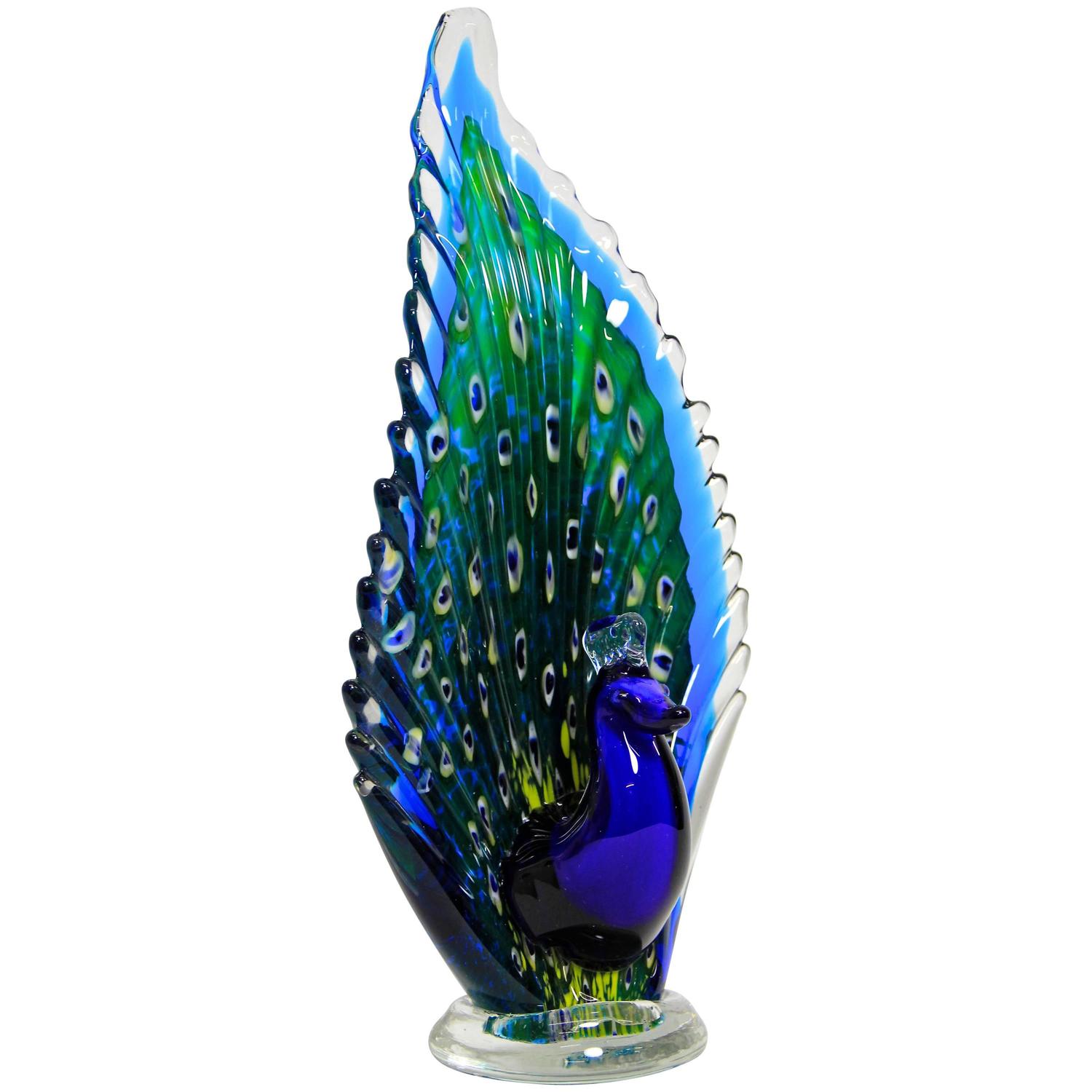 Amazing Murano Glass Peacock, Italy For Sale at 1stdibs