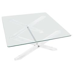 Lucite X-Frame Coffee Table, circa 1970 8