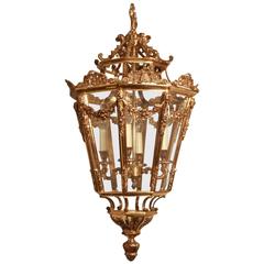 Gilt Brass Four Arm Light Lantern Gilt Brass Four Arm Light Lantern