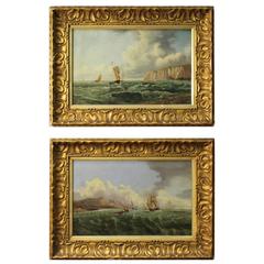 19th Century, Pair of French Seascape Paintings