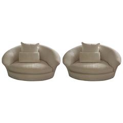 Pair of Super Sexy Vladimir Kagan Style Curvy Loveseats