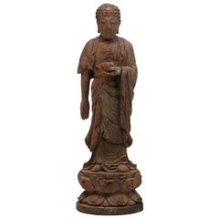 Qing Dynasty Carved Polychrome Buddha