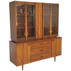 Mid-Century Modern Sideboard and Hutch in the Brasilia Style